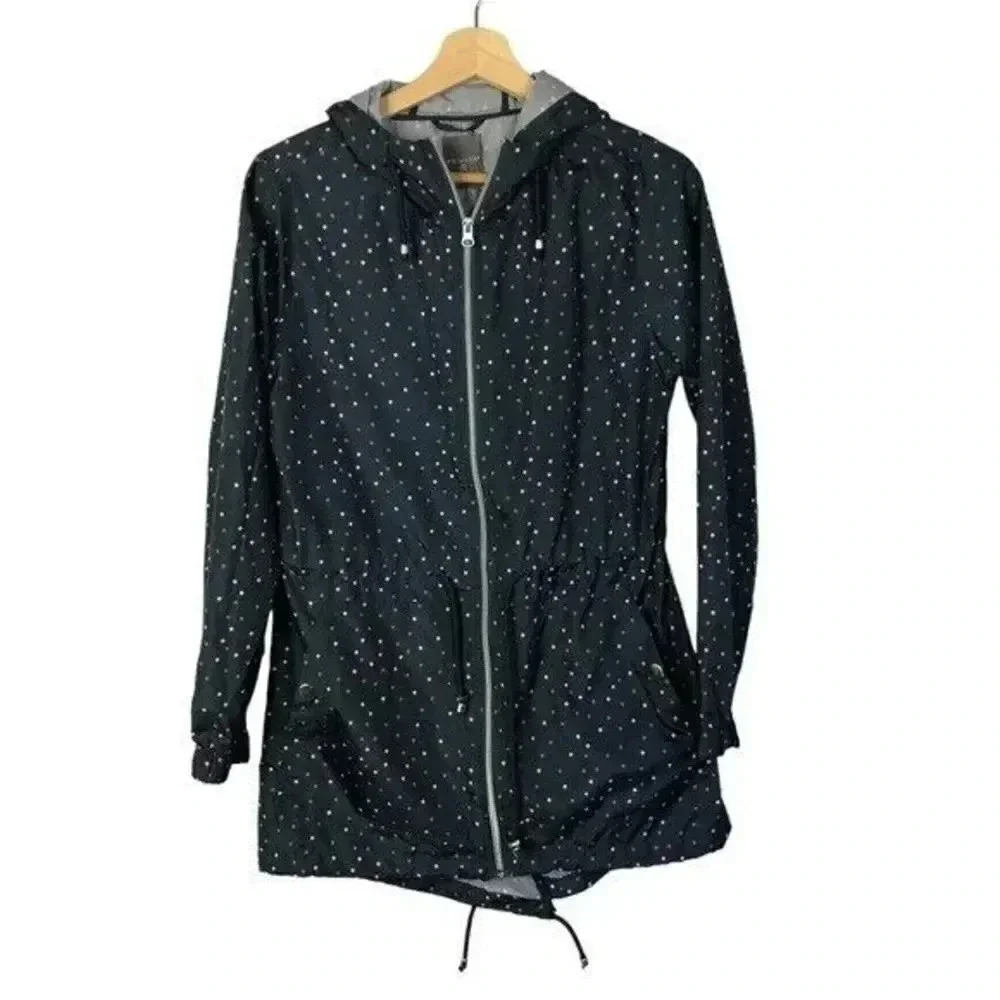 Primark Navy Blue Colorful Polka Dot Lightweight Rain Wind Jacket S